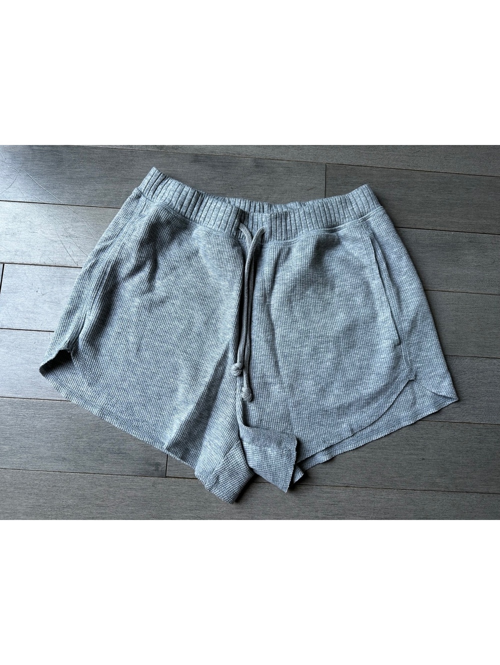SO Women's Gray Ribbed Knit Lounge Sleep Shorts Size Small